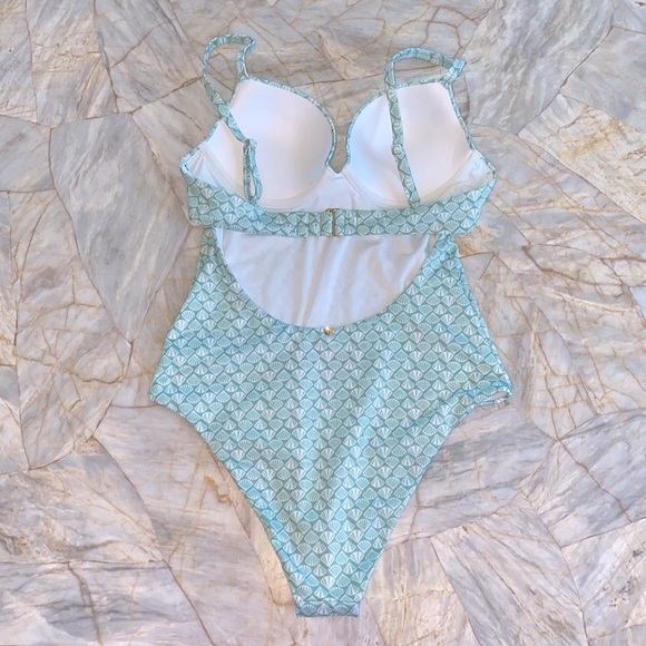 Victoria’s Secret Swim Sexy Tee Push-up One Piece Aqua Swim Suit XL NEW - Picture 9 of 11